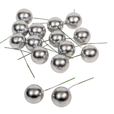  Bogyós betűző 3+5,5cm ezüst 15db-os dekorációs kellék