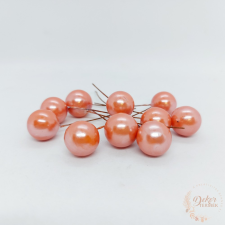  Bogyós betűző narancs gyöngyház 1,5 cm dekorációs kellék