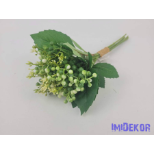  Bogyós leveles 7 szálas köteg 33 cm - Fehér dekorációs kellék