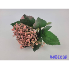  Bogyós leveles 7 szálas köteg 33 cm - Rózsaszín dekorációs kellék