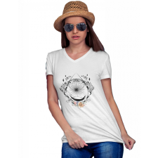 Boho pillangó - Női V Nyakú Póló női póló