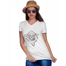  Boho tigris - Női V Nyakú Póló női póló