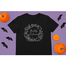  Boldog Halloween-t fekete póló egyedi ajándék
