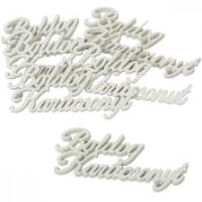  Boldog karácsonyt felirat fehér 10cm 6db-os dekorációs kellék