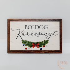 Boldog karácsonyt - gömbdísz képkeretben dekorációs kellék