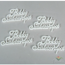  Boldog születésnapot felirat fehér 15cm 4db-os dekorációs kellék