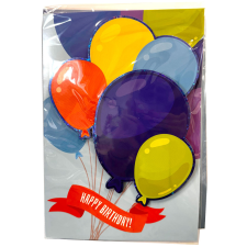 Boldog születésnapot Happy Birthday Balloons 3D üdvözlőkártya party kellék