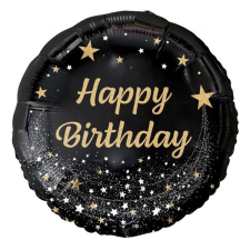 Boldog születésnapot Happy Birthday Black fólia lufi 36 cm party kellék