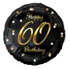 Boldog születésnapot Happy Birthday Black-Gold 60 fólia lufi 36 cm