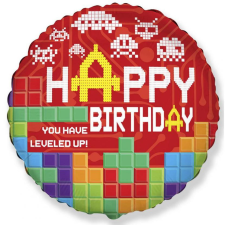 Boldog születésnapot Happy Birthday Bricks fólia lufi 46 cm party kellék