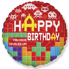 Boldog születésnapot Happy Birthday Bricks fólia lufi 48 cm party kellék