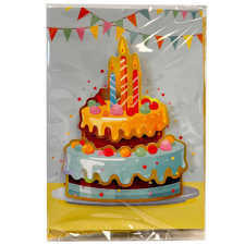 Boldog születésnapot Happy Birthday Cake 3D üdvözlőkártya party kellék