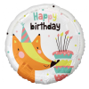 Boldog születésnapot Happy Birthday Fox, Róka fólia lufi 36 cm