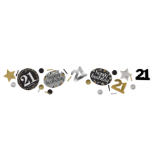 Boldog születésnapot Happy Birthday Gold 21 konfetti party kellék