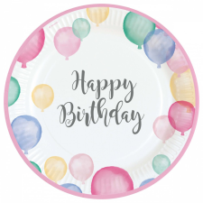 Boldog születésnapot Happy Birthday papírtányér 8 db-os 23 cm party kellék