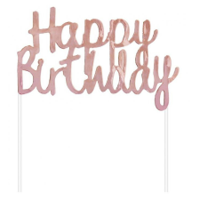 Boldog születésnapot Happy Birthday Rose Gold torta dekoráció party kellék