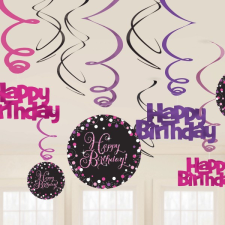 Boldog születésnapot Happy Birthday Szalag dekoráció 12 db-os szett party kellék