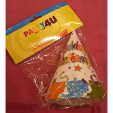  Boldog születésnapot papírcsákó (csillagos, konfettis), 15 cm, 6 db party kellék