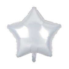 Boldog születésnapot White Star, Fehér csillag fólia lufi 44 cm party kellék