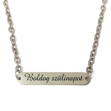  Boldog szülinapot feliratú nyaklánc tüköracél lapocskával, több méretben és színben nyaklánc