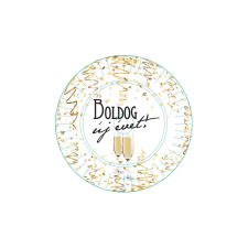 Boldog Új Évet papírtányér - 23 cm, 6 db / csomag party kellék
