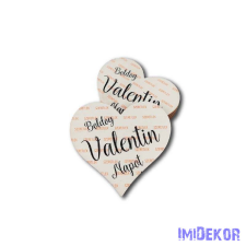 Boldog Valentin napot szív - Szeretlek felirattal 7cm 5db/csomag dekorációs kellék