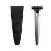  Bolin Webb borotvakészlet, R1 Argent, vízálló tokkal, kompatibilis a Gillette Mach 3 pengével, ergonomikus nyéllel, prémium dizájnnal, sima borotválkozással, ezüst