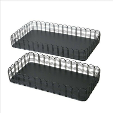  Boltze Fekete fémtálca 2 részes, 16x31x5/20x36x5cm konyhai eszköz