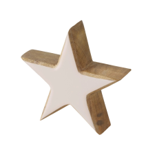 Boltze Stardust dekoráció 15 cm x 15 cm x 4 cm fehér karácsonyi dekoráció