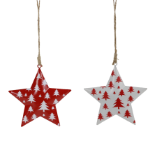 Boltze Tilio felakasztható karácsonyi dísz piros-fehér 2-féle változatban karácsonyi dekoráció