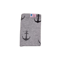  Bolyhos téli csősál, horgony,  szürke-rózsaszín babasapka, sál