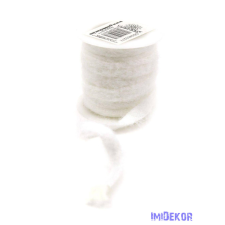  Bolyhos textil szalag 10mm x 4,11m - Fehér szalag, masni