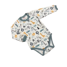 Bomer Hosszú Ujjú Body - Fehér/Menta Szafari - 74 kombidressz, body