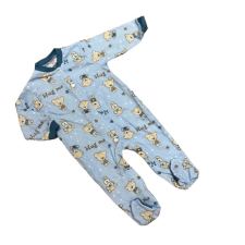 Bomer Pamut Ujjas Rugdalózó - Kék Macis "Hug Me" 68 rugdalózó