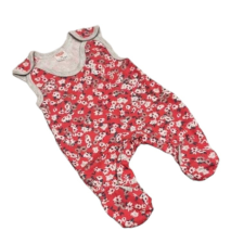 Bomer Pamut Ujjatlan Rugdalózó - Rózsaszín/Szürke Apró Virágos 74 rugdalózó