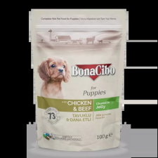  BONACIBO POUCH - WET PUPPY FOOD - CHICKEN &amp; BEEF 12x100g kutyaeledel