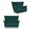  Bonito Skandináv Kordbársony Csíkos Szárnyas Kanapé Family Furniture Zöld