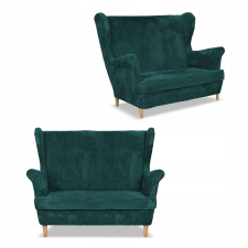  Bonito Skandináv Kordbársony Csíkos Szárnyas Kanapé Family Furniture Zöld bútor