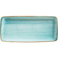 BONNA Téglalap alakú tányér, Bonna Aura Aqua 34x16 cm tányér és evőeszköz