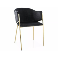 Bono Velvet Luxus Bársony Étkezőszék Fekete-Arany Fém Vázzal bútor