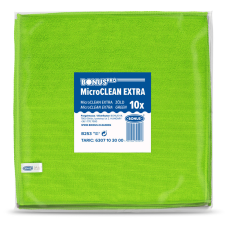  BonusPro MicroClean Extra kendő 40x40cm, 10db/csg (5csg/karton) zöld takarító és háztartási eszköz