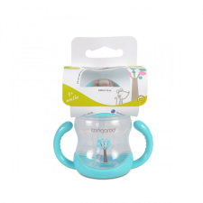  BOO itatópohár szívószállal, fogantyúval 280ml KÉK babaétkészlet