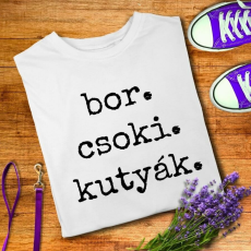  Bor, csoki, kutyák - női póló