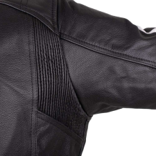  Bőr motoros dzseki W-TEC Helsin fekete-fehér M motoros kabát