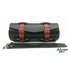  Bőr motoros villatáska, fekete-piros ajándéktárgy