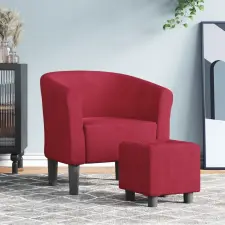  Bordó bársony kagylófotel lábzsámollyal bútor
