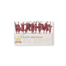  Bordó Happy Birthday tortagyertya party kellék