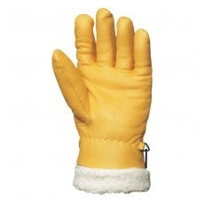  BŐRKESZTYŰ, TÉLI,ISLANDE,SÁRGA SZÍNMARHA/SZŐRMEBÉLÉS 32CM (10)