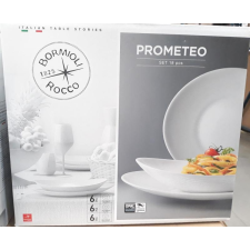 Bormioli Rocco Prometeo 18 részes üveg étkészlet, tányér és evőeszköz