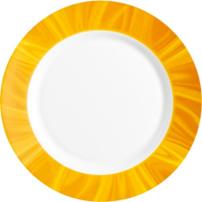Bormioli Rocco Sekély tányér, Bormioli Rocco Careware 23,5 cm, sárga tányér és evőeszköz